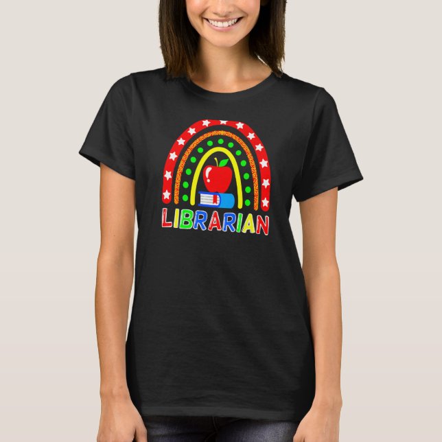 T-shirt Librairie Boho Rainbow Retour À L'École (Devant)