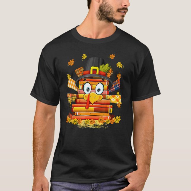 T-shirt Librarian Book Lover Reader Funny Turkey Thanksgiv (Devant)