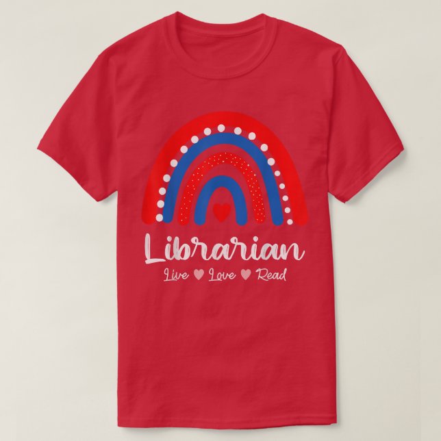 T-shirt Librarian Library Squad Book Lover Rainbow Cute Li (Design devant)