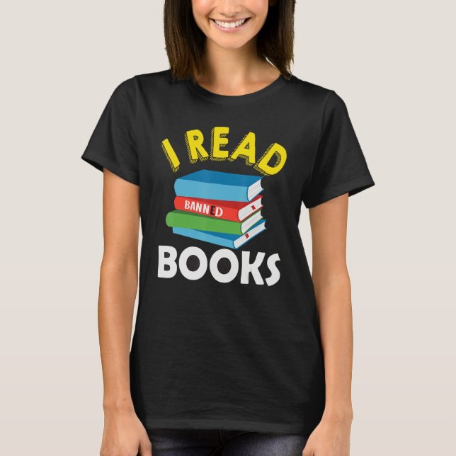 T-shirt Library  For Women Bookworm Book I Read Banned Boo (Devant)
