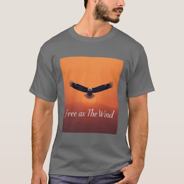 T-shirt Libre comme le Vent | Aigle Volant Inspirant  (Devant)