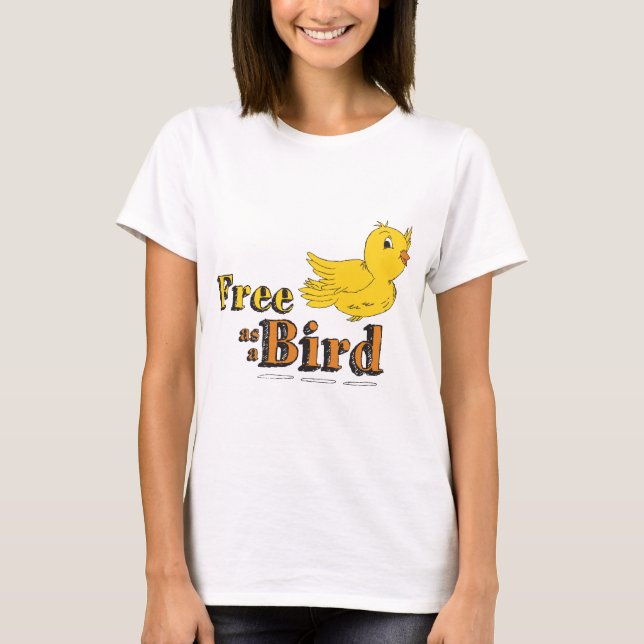 T-shirt Libre comme un oiseau Libre comme un oiseau Jaune  (Devant)