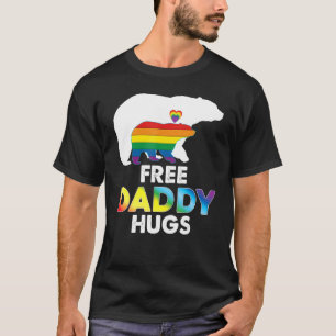 T-shirt Libre Daddy Hugs Rainbow Bear Lgbt Pride Gay Lesbi