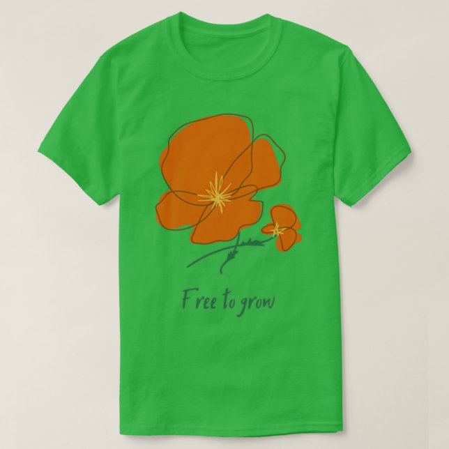 T-shirt Libre de grandir Orange Flower (Design devant)