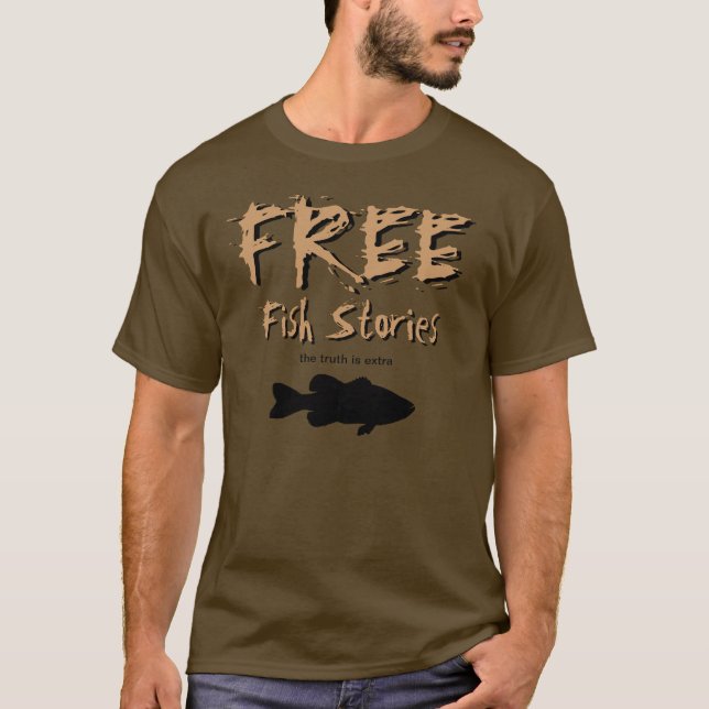 T-shirt libre d'histoires de poissons (Devant)