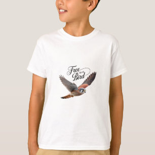 T-shirt Libre en tant qu'oiseau - American Kestrel in Flig
