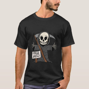 T-shirt Libre Hugs Grim Reaper Funny Pun Effrayant Hallowe