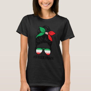 T-shirt Libre Iran Femmes Vie Liberté Chignon Désordonné D
