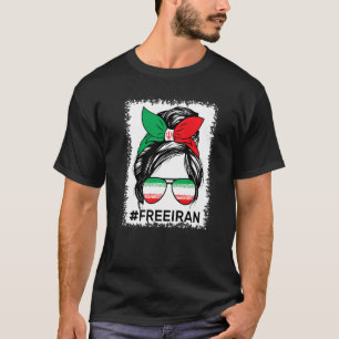 T-shirt Libre Iran Femmes Vie Liberté Foncé Mèches Folles