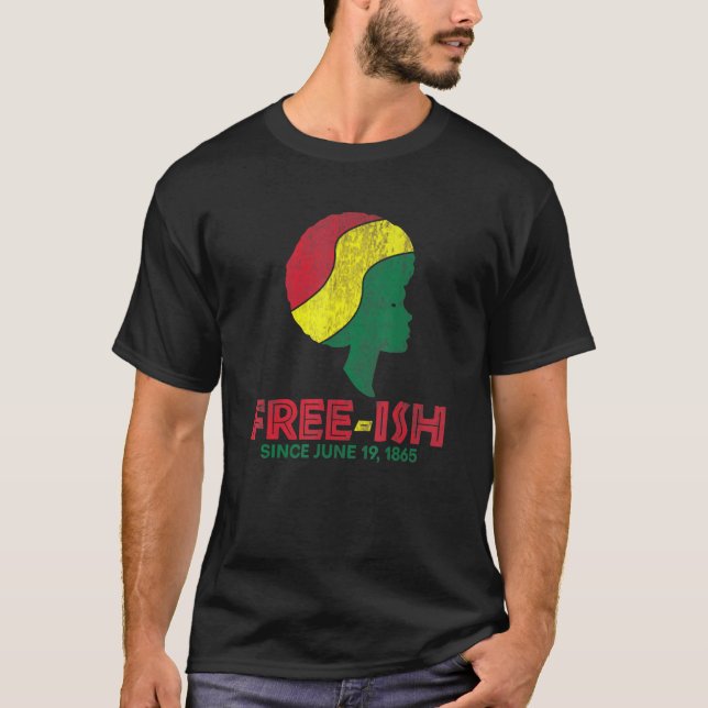 T-shirt Libre Ish depuis Juin 19 1865 Célébrer Black Freed (Devant)