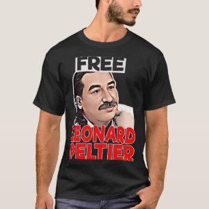 T-shirt LIBRE LEONARD PELTIER liberté prison rétro