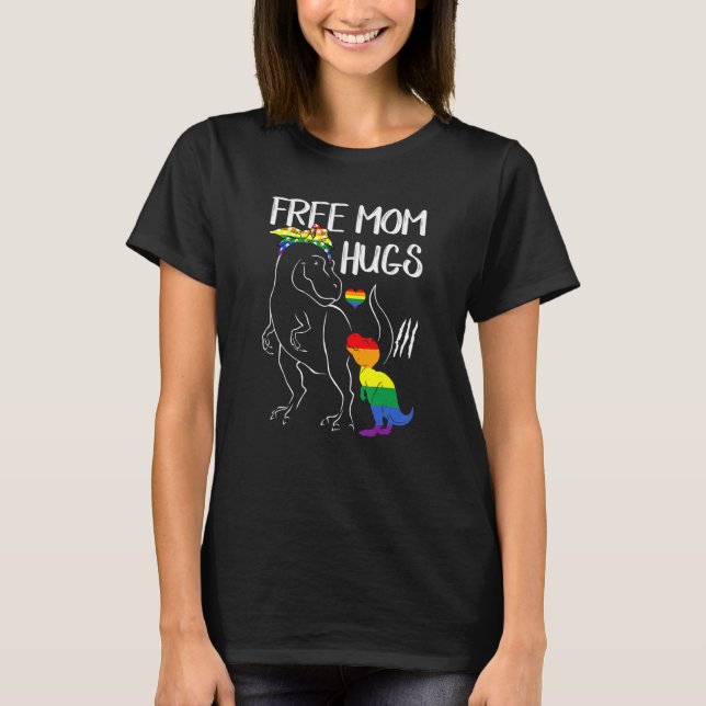 T-shirt Libre Maman Hugues Dinosaur Rex Mama Lgbt Lesbian  (Devant)