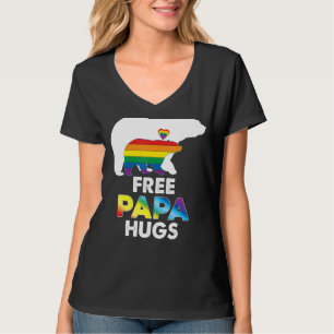 T-shirt Libre Papa Hugs Rainbow Bear Lgbt Pride Gay Lesbie