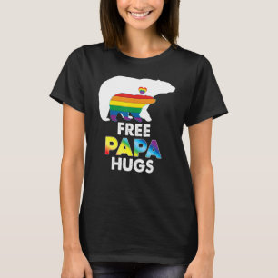 T-shirt Libre Papa Hugs Rainbow Bear Lgbt Pride Gay Lesbie