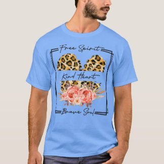 T-shirt Libre Spirited Coeur Brave Soul Leopard