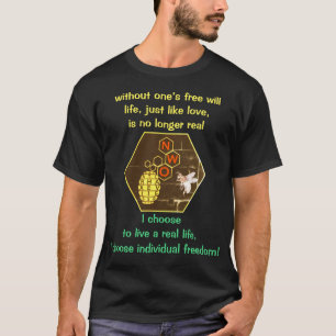 T-shirt Libre volonté = vie réelle (sombre)