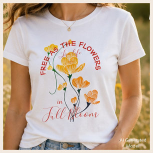 T-shirt Libres comme les fleurs vivent la vie en pleine fl