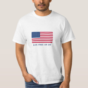 T-shirt "Libres vivants ou meurent" chemise de drapeau
