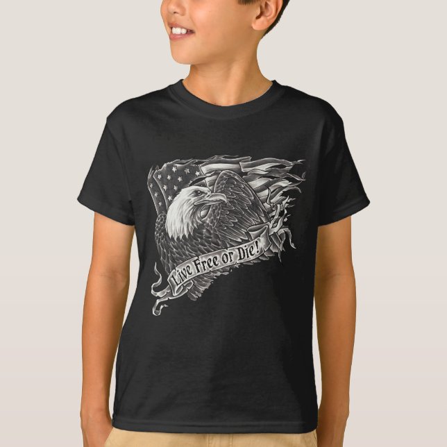 T-shirt Libres vivants ou meurent Eagle (Devant)