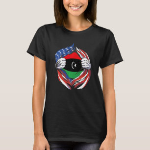 T-shirt Libye Drapeau Américain Fière de mon héritage liby