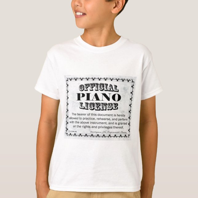 T-shirt Licence de piano (Devant)