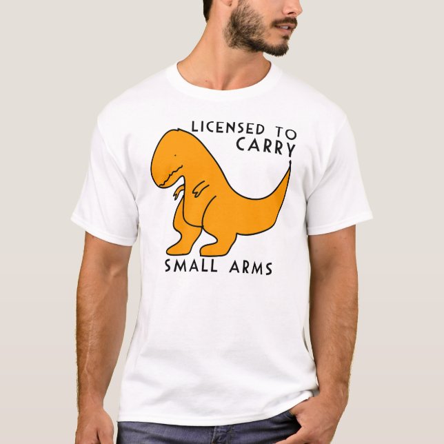 T-shirt Licence de transport d'armes légères T-rex Dinosau (Devant)