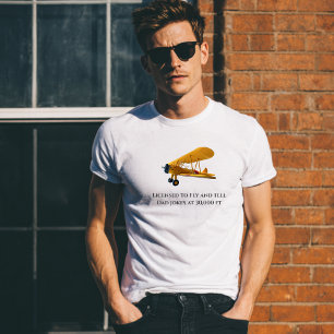 T-shirt Licence de vol et raconter des blagues, drôle, Hum