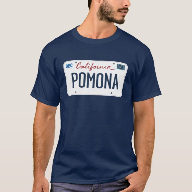 T-shirt Licence Plate Pomona California T Shirt (Devant)