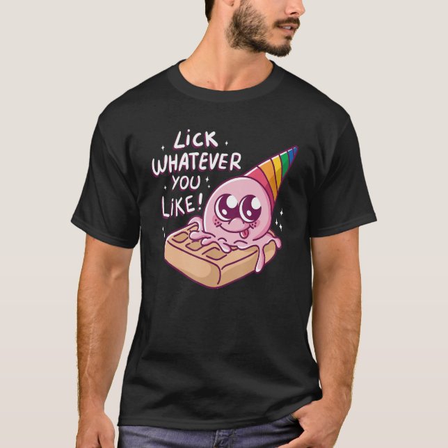 T-shirt Lick Ce que vous aimez Waffle Cone I Love Ice Cr (Devant)