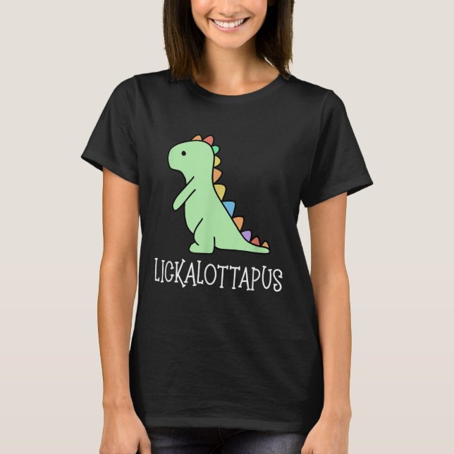T-shirt Lickalottapus Funny Lesbian Lgbtq Pride, Funny Hum (Devant)