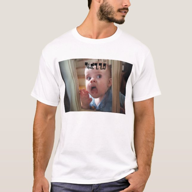 T-shirt licker de fenêtre, BONJOUR (Devant)