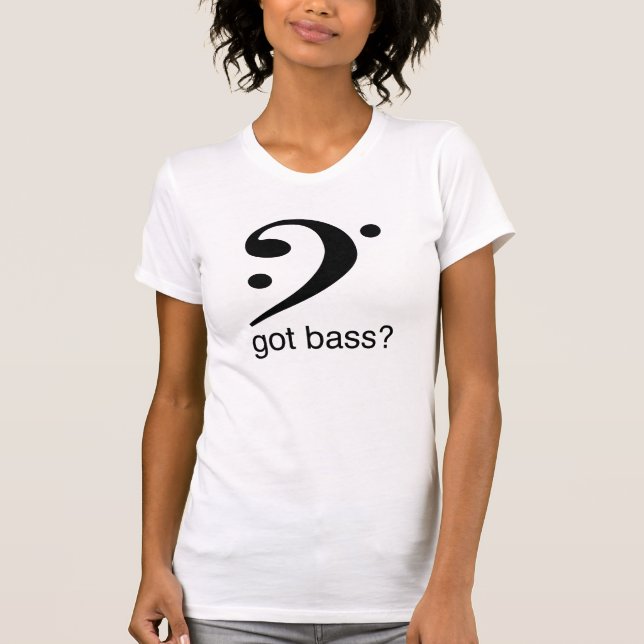 T-shirt L'icône de clef basse avec la basse obtenue ? , (Devant)