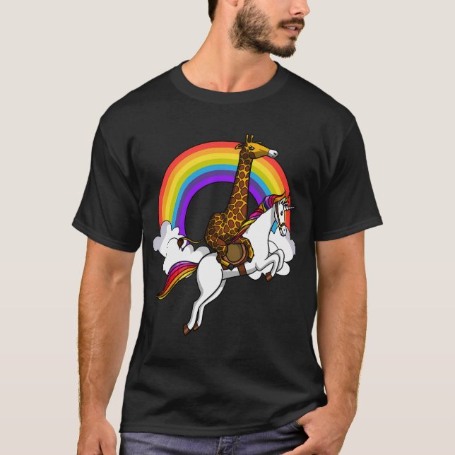 T-shirt Licorne à cheval Girafe (Devant)