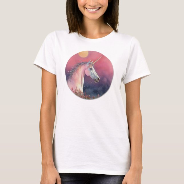 T-shirt Licorne aquarelle (Devant)