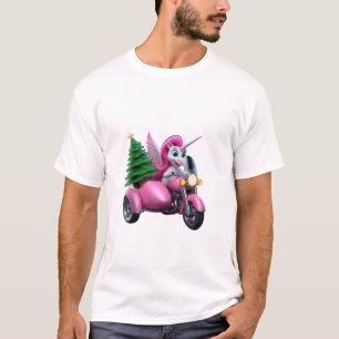 T-shirt Licorne Arbre de Noël Moto Femme Enfant