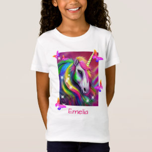 T-Shirt Licorne Arc-en-Ciel Étincelante Tête