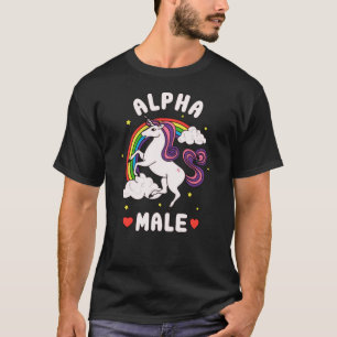 T-shirt Licorne arc-en-ciel mâle alpha drôle drôle