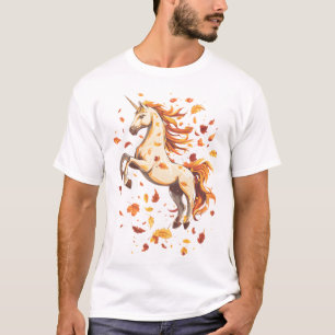 T-shirt Licorne aux feuilles d'automne (1)