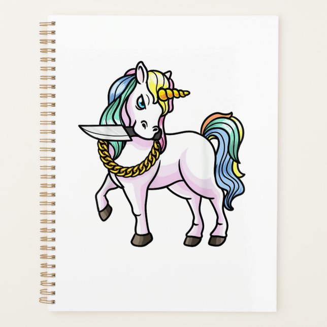 T-Shirt Licorne Avec Couteau Filles Femmes (Devant)