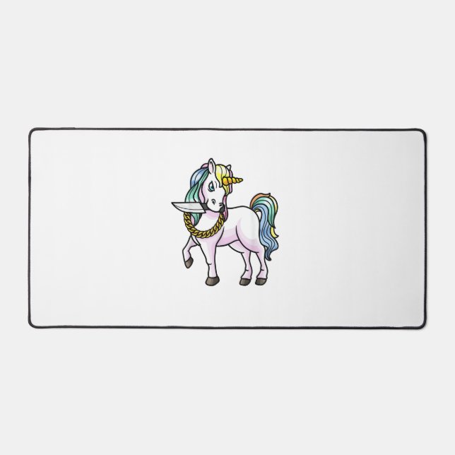 T-Shirt Licorne Avec Couteau Filles Femmes (Recto)