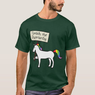 T-shirt Licorne blanche Smashhe Patriarcat ajustement drôl