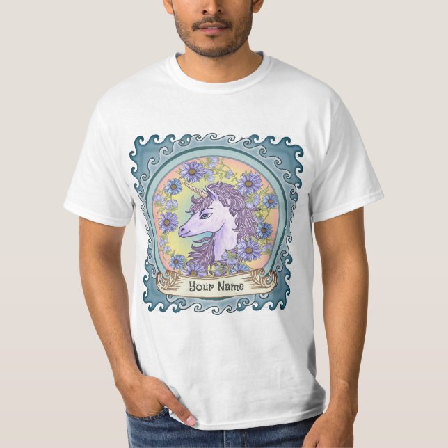 T-shirt Licorne Blue Daisy (Devant)