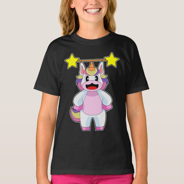 T-shirt Licorne Bodybuilder Haltère Musculation (Devant)