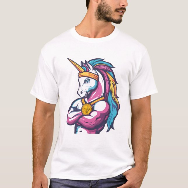 T-shirt Licorne Championne de Sport (1) (Devant)