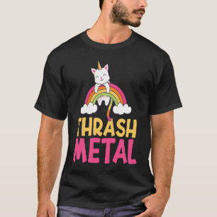 T-shirt Licorne Chat Arc-en-Ciel Métal Thrash Coloré Unich