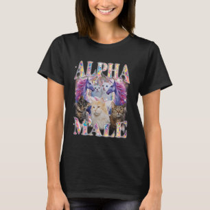 T-shirt Licorne Chat Mâle Alpha Ironic Vintage Bootleg Hom