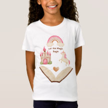 T-shirt Licorne Château Fille Arc-en-ciel | Conte 