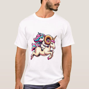 T-shirt Licorne chevauchant bélier garçons filles hommes f