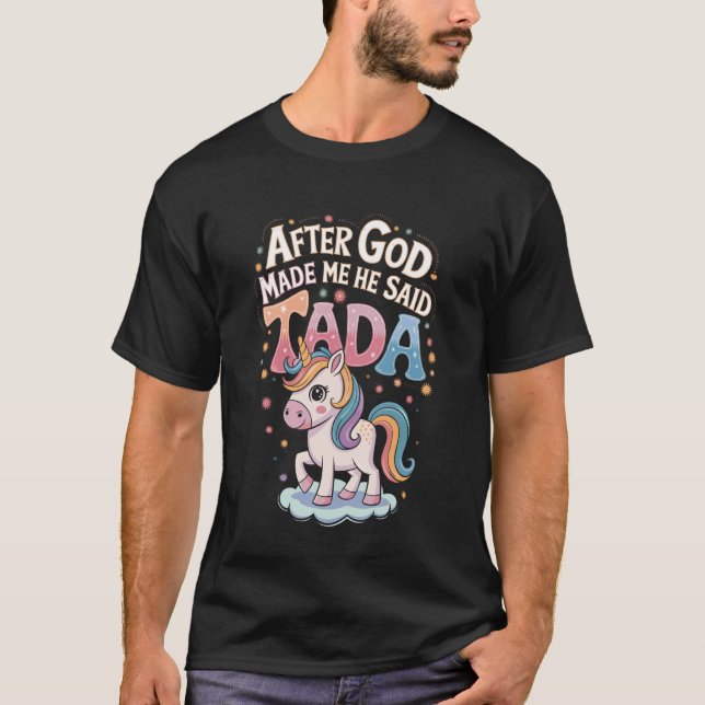 T-shirt Licorne chrétienne drôle design Ta-da (Devant)