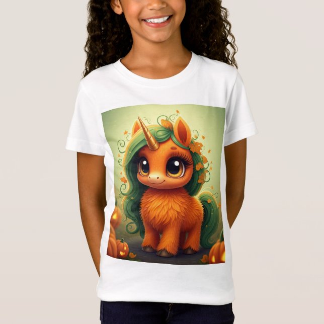 T-Shirt Licorne Citrouille  (Devant)